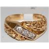 Image 1 : 14K Gold Nugget With .25ctw Diamonds Ring