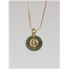 Image 2 : 14K Gold Necklace With Jade Pendant