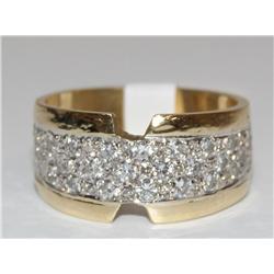 1.00Ctw Diamonds Designer Two Tone Wedding Band