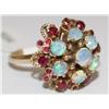 Image 1 : AAA Australian Opal & Ruby Vintage Ladies Ring
