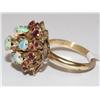 Image 2 : AAA Australian Opal & Ruby Vintage Ladies Ring