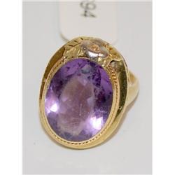 20.00Ctw AAA Amethyst Oval Vintage Ladies Ring