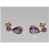 Image 1 : 14K Gold And  Amethyst Earrings