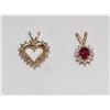 Image 1 : 14K Gold Pendants With Diamonds & Ruby