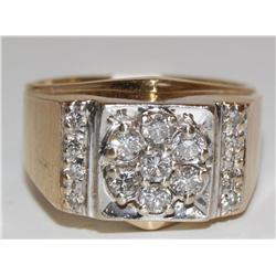 14K Gold Mens Diamonds  Ring