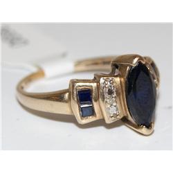 AAA Chatham Sapphire Diamonds Ladies Ring