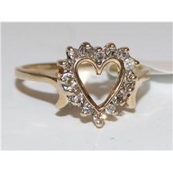 10K Gold & Diamonds Heart Ring