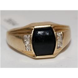 Diamonds & Black Onyx Hand Made Men's Ring