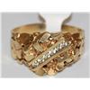Image 1 : 14K Gold Nugget With .25ctw Diamonds Ring