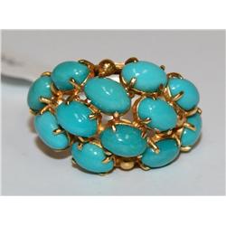 Turquoise Vintage Hand Made Ladies Ring