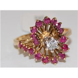 AAA Burmese Ruby & Diamonds Vintage Ladies Ring