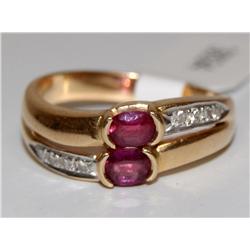 AAA Burmese Ruby & Diamonds Ladies Ring