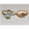 Image 1 : Diamonds Cluster Ring & Blue Topaz Ring