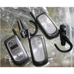 LOT OF 3  VERIZION CELL PHONES & 2 BLUE TOOTH