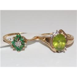 AAA Colombian Emerald Ring & Peridot Ladies Ring