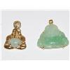 Image 1 : AAA Apple Jade Gold Buddha Pendant