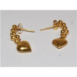 Gold High Karat Diamond Cut Earrings