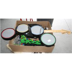 GUITAR & DRUM SET W/ GAME FOR X-BOX 360
