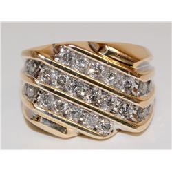 10K Gold Mens Ring With 1.75ct tw Diamonds Cluster