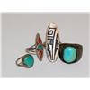 Image 1 : 4 Sterling & Turquoise Rings