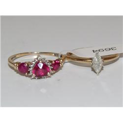 Diamond Solitaire Ring & Chatham Ruby Ring