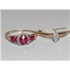 Image 1 : Diamond Solitaire Ring & Chatham Ruby Ring