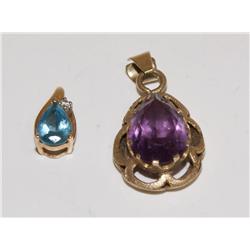 AAA Amethyst Pendant & Blue Topaz Pendant