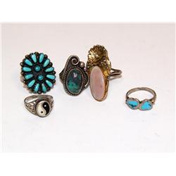 Lot Of Sterling Rings All With Stones