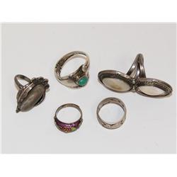 Lot Of 5 Sterling Rings