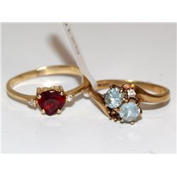 AAA Garnet & Blue Topaz Ladies Ring
