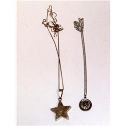 Lot Of 2 Sterling Necklace's With Pendants