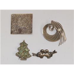 Lot Of 4 Sterling Pins