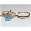 Image 1 : Diamonds Wedding Band & Blue Topaz Diamonds Ring