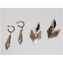 Lot Of 3 Designer Sterling Earrings