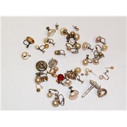 Huge Lot Of Sterling & Pearl Earrings