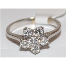 6 Diamonds Cluster Design Hand Made Ladies Ring