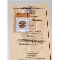 2010-D MS-70 Millard Fillmore Gold Plated Dollar