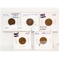 5 Indian Head Cents