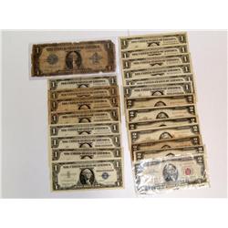 Old Currency Lot Including Large Size Note