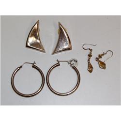 3 Pair Of Sterling Earrings