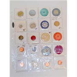 Sheet Of Misc Tokens & Coins