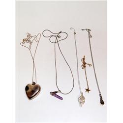 Lot Of Sterling Necklace's With Pendants