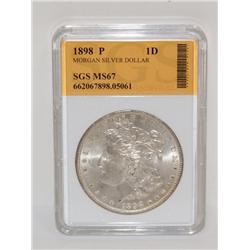 1898 Morgan Silver Dollar in MS67