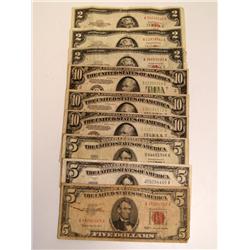 Red Blue and Green Seal Old Currency