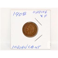 1908 Very Fine Indian Head Penny AU