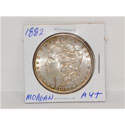AU 1882 Morgan Silver Dollar
