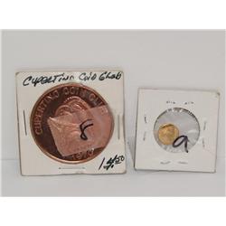 1970 Cypertino Coin & 8-10K Gold Coin