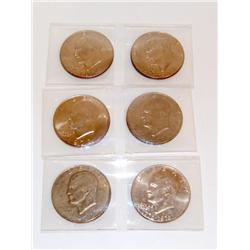 Lot Of 6 Eisenhower Dollars