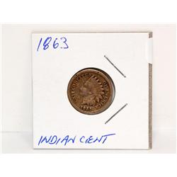 1863 Indian Cent Fine