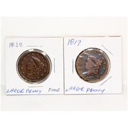 1817 & 1838 Large Cent Times the Money)